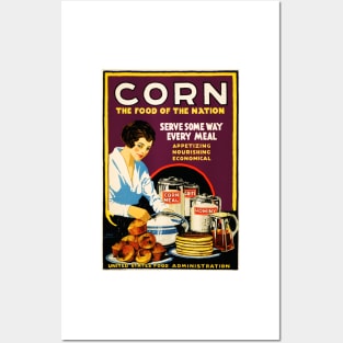 CORN The Food of the Nation US Government World War 1 Vintage Propaganda Art Posters and Art